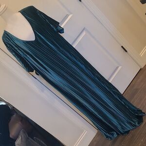 Woman Within sz 24W Maxie teal velvet dress